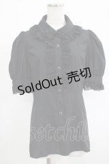 MIHO MATSUDA / ブラウス・リロゼ半袖 M 黒 H-25-04-01-037-GO-BL-KB-ZH