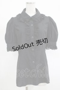 MIHO MATSUDA / ブラウス・リロゼ半袖 M 黒 H-25-04-01-037-GO-BL-KB-ZH