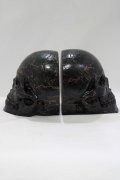 THE BLACKENED TEETH / Full Skull Bookends   H-25-04-01-051-PU-ZA-KB-ZH