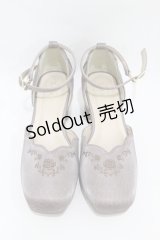 axes femme / 刺繍入りセパレートパンプス M グレー H-25-04-01-1001-AX-SH-NS-ZH