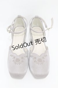 axes femme / 刺繍入りセパレートパンプス M グレー H-25-04-01-1001-AX-SH-NS-ZH