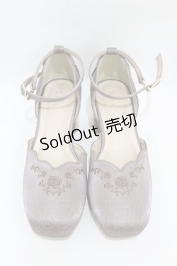 画像1: axes femme / 刺繍入りセパレートパンプス M グレー H-25-04-01-1001-AX-SH-NS-ZH