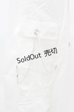 画像3: DearMyLoveMillor / パールチェーンカーゴパンツ LL オフ H-25-04-01-1042-0-PA-NS-ZH