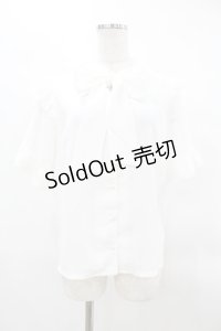 axes femme POETIQUE / フリル半袖ブラウス M オフ H-25-04-01-1046-AX-BL-NS-ZH