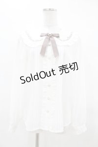 Amavel / Secret Animalフリルブラウス Free オフ H-25-04-01-1047-CA-BL-NS-ZH