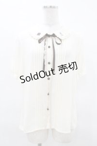 axes femme / クラシックローズ刺繍入りブラウス M アイボリー H-25-04-01-1049-AX-TO-NS-ZH