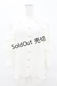 axes femme NOSTALGIE / シフォンフリルブラウス Free オフ H-25-04-01-1050-AX-BL-NS-ZH