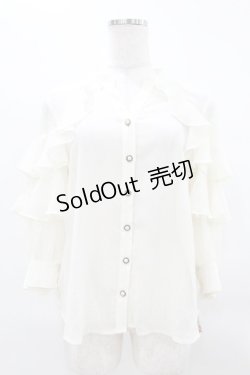 画像1: axes femme NOSTALGIE / シフォンフリルブラウス Free オフ H-25-04-01-1050-AX-BL-NS-ZH