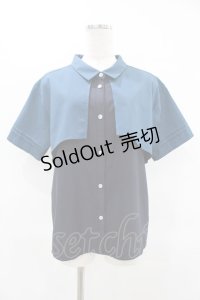 axes femme / バイカラーフラシシャツ M ブルーグリーン H-25-04-01-1053-AX-BL-NS-ZH