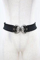 axes femme / 立体バラクラシカルゴムベルト  シルバー H-25-04-01-1009-AX-ZA-NS-ZH