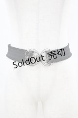 axes femme / 立体バラクラシカルゴムベルト  シルバー H-25-04-01-1009-AX-ZA-NS-ZH