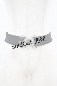 axes femme / 立体バラクラシカルゴムベルト  シルバー H-25-04-01-1009-AX-ZA-NS-ZH