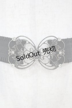 画像2: axes femme / 立体バラクラシカルゴムベルト  シルバー H-25-04-01-1009-AX-ZA-NS-ZH