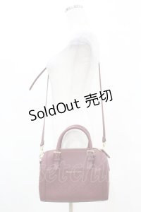 Maison de FLEUR / モノグラムポケットボストンショルダーバッグ  ワイン H-25-04-01-1014-LO-BG-NS-ZH