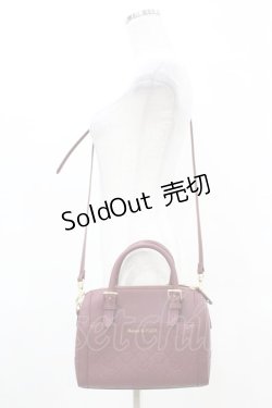 画像1: Maison de FLEUR / モノグラムポケットボストンショルダーバッグ  ワイン H-25-04-01-1014-LO-BG-NS-ZH