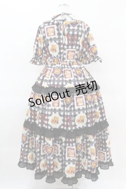 画像2: axes femme kawaii / ベアズベーカリー柄ロングワンピース M ブラック H-25-04-01-1016-AX-OP-NS-ZH