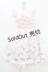 axes femme kawaii / ダイナーカフェジャンパースカート M ピンク H-25-04-01-1018-AX-OP-NS-ZH