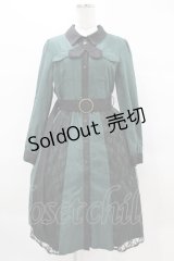 axes femme / 配色シャツワンピース M グリーン H-25-04-01-1023-AX-OP-NS-ZH