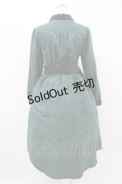 画像2: axes femme / 配色シャツワンピース M グリーン H-25-04-01-1023-AX-OP-NS-ZH