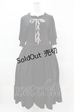 画像1: m petit by misako / AMレースアップワンピース LL ブラック H-25-04-01-1024-LO-OP-NS-ZH
