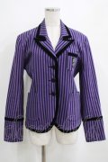 STIGMATA / Stripe School Jacket  パープル×ブラック H-25-04-01-011-GO-JA-KB-ZT439