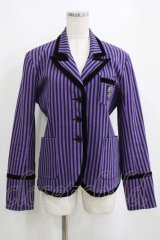 STIGMATA / Stripe School Jacket  パープル×ブラック H-25-04-01-011-GO-JA-KB-ZT439