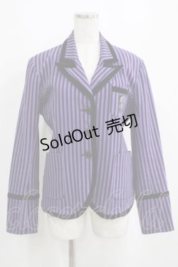 画像1: STIGMATA / Stripe School Jacket  パープル×ブラック H-25-04-01-011-GO-JA-KB-ZT439