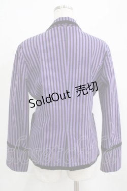 画像3: STIGMATA / Stripe School Jacket  パープル×ブラック H-25-04-01-011-GO-JA-KB-ZT439