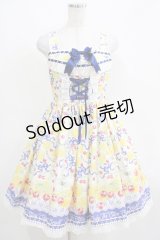 BABY,THE STARS SHINE BRIGHT / Cheerful Lemon柄ジャンパースカートI Free 生成り×紺 H-25-04-02-001-BA-OP-NS-ZH