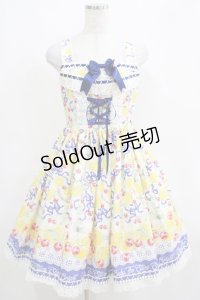 BABY,THE STARS SHINE BRIGHT / Cheerful Lemon柄ジャンパースカートI Free 生成り×紺 H-25-04-02-001-BA-OP-NS-ZH