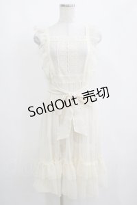 axes femme kawaii / ドットチュールエプロン M アイボリー H-25-04-02-031-AX-OP-NS-ZH