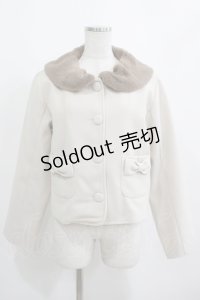 m petit by misako / ファー襟ショートコート M オフ H-25-04-02-032-LO-CO-NS-ZH