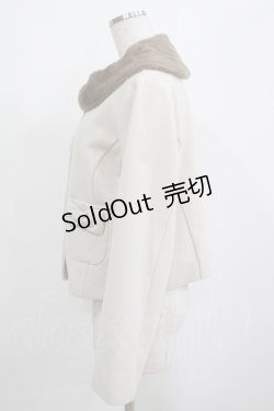 画像2: m petit by misako / ファー襟ショートコート M オフ H-25-04-02-032-LO-CO-NS-ZH