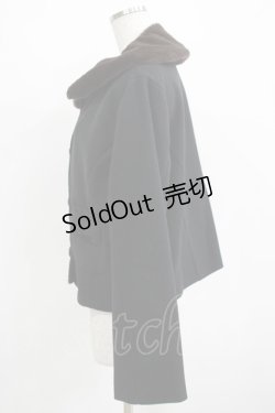 画像2: m petit by misako / ファー襟ショートコート L ブラック H-25-04-02-033-LO-CO-NS-ZH
