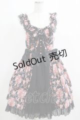 BABY,THE STARS SHINE BRIGHT / Pearl Bouquet柄ジャンパースカートII型 Free ブラック H-25-04-02-004-BA-OP-NS-ZH