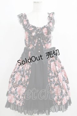 画像1: BABY,THE STARS SHINE BRIGHT / Pearl Bouquet柄ジャンパースカートII型 Free ブラック H-25-04-02-004-BA-OP-NS-ZH