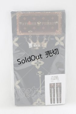 画像1: ATELIER PIERROT / Royal Crown tights  ブラック H-25-04-02-047-EL-ZA-NS-ZH