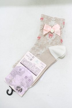 画像1: m petit by misako / AMCSNIフロートリボン  ベージュ H-25-04-02-048-LO-ZA-NS-ZH