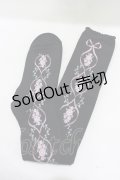 BABY,THE STARS SHINE BRIGHT / Pearl Bouquet柄オーバーニーソックス  ブラック H-25-04-02-053-BA-ZA-NS-ZH