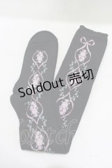 BABY,THE STARS SHINE BRIGHT / Pearl Bouquet柄オーバーニーソックス  ブラック H-25-04-02-053-BA-ZA-NS-ZH