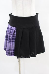 KILL STAR / CATTLE PLEATED SKIRT S ブラック/ライラックタータン H-25-04-02-1010-SL-SK-KB-ZH