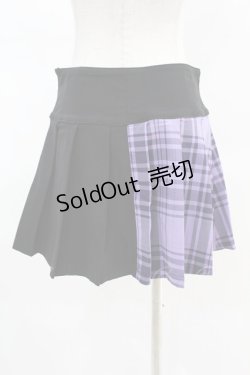 画像2: KILL STAR / CATTLE PLEATED SKIRT S ブラック/ライラックタータン H-25-04-02-1010-SL-SK-KB-ZS