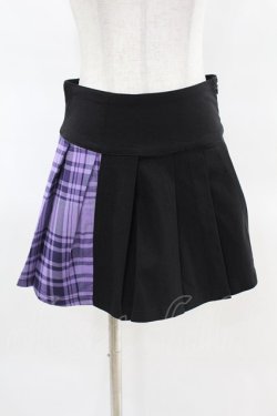 画像1: KILL STAR / CATTLE PLEATED SKIRT XS ブラック/ライラックタータン H-25-04-02-1014-SL-SK-KB-ZH