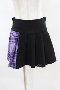 KILL STAR / CATTLE PLEATED SKIRT XS ブラック/ライラックタータン H-25-04-02-1015-SL-SK-KB-ZH