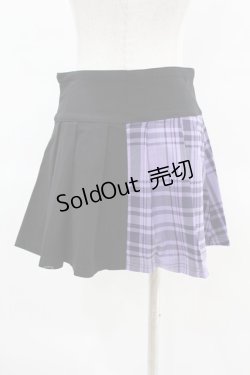 画像2: KILL STAR / CATTLE PLEATED SKIRT XS ブラック/ライラックタータン H-25-04-02-1015-SL-SK-KB-ZH