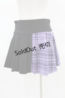 画像2: KILL STAR / CATTLE PLEATED SKIRT XS ブラック/ライラックタータン H-25-04-02-1016-SL-SK-KB-OS