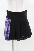 KILL STAR / CATTLE PLEATED SKIRT XS ブラック/ライラックタータン H-25-04-02-1017-SL-SK-KB-ZH