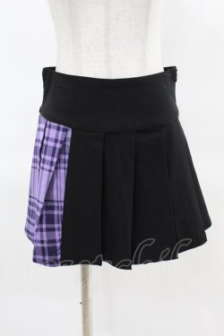 画像1: KILL STAR / CATTLE PLEATED SKIRT XS ブラック/ライラックタータン H-25-04-02-1017-SL-SK-KB-ZH