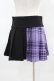 画像2: KILL STAR / CATTLE PLEATED SKIRT XS ブラック/ライラックタータン H-25-04-02-1017-SL-SK-KB-ZH (2)