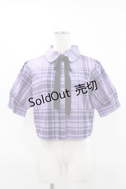 画像1: KILL STAR / HAYEE RIBBON SHIRT L ライラックタータン H-25-04-02-1040-SL-BL-KB-ZH